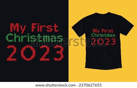 my first Christmas 2023 t shirt design vector file free, December, Christmas , santa clause, snow man, bundle