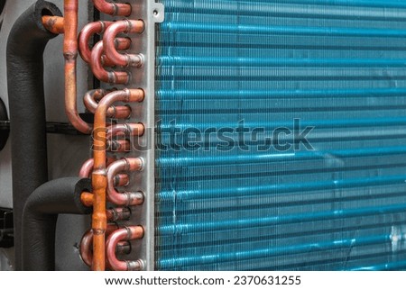 Air handling unit heat exchanger close-up Royalty-Free Stock Photo #2370631255