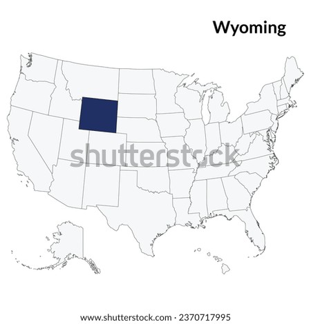 Wyoming state with USA map