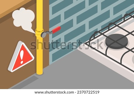 3D Isometric Flat Vector Icon of Gas Leak