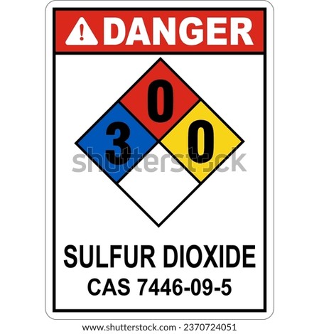 NFPA Danger Sulfur Dioxide 3 0 0 Sign Anzi