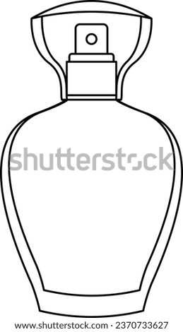 Perfume Bottle Outline Illustration Isolated Vector