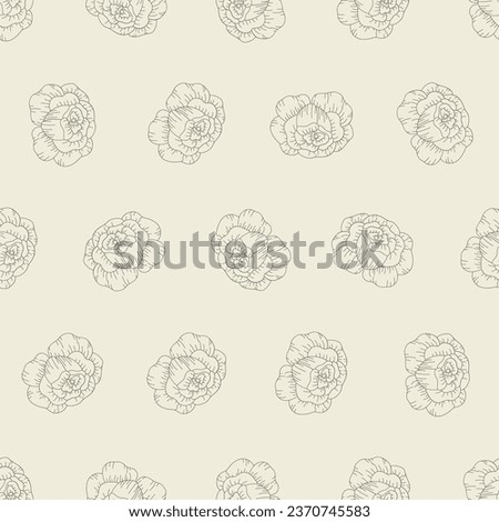 Rose flower line detail seamless pattern. Suitable for backgrounds, wallpapers, fabrics, textiles, wrapping papers, printed materials, and many more.