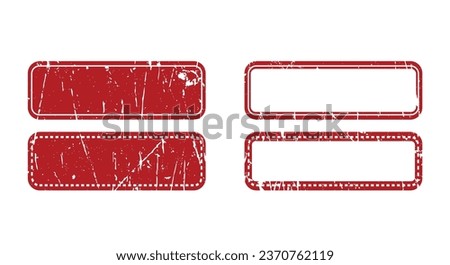 blank square stamp. blank Red grunge sign set