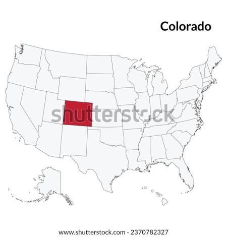 Colorado Map. Map of Colorado in red. USA map