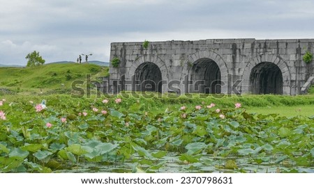 Enter the Lotus flower at the World Heritage Site of the Ho Dynasty Citadel in Thanh Hoa province, Vietnam Royalty-Free Stock Photo #2370798631