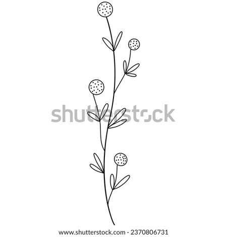 Floral branch design. Flower border frame element. Vector illustration. Royalty-Free Stock Photo #2370806731