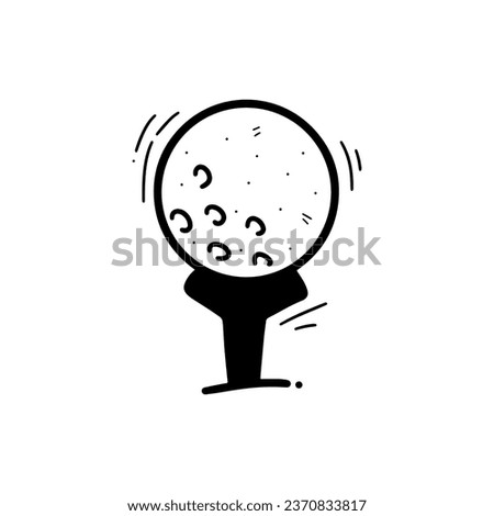 Hand Drawn Golf Ball Illustration. Doodle Vector. Isolated on White Background - EPS 10 Vector