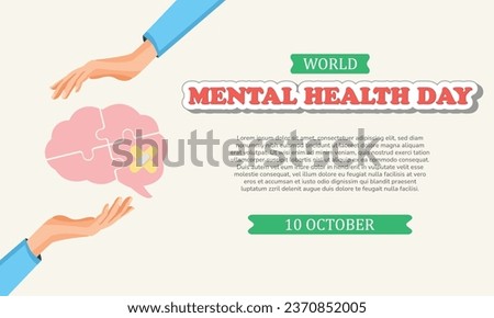 Vector Illustration Design Concept of World Mental Health Day, October 10