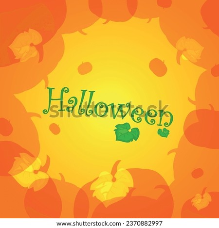 Vector drawing. The Halloween inscription is green on a yellow background.