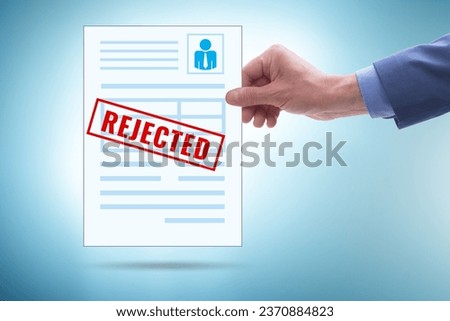 Man receiving rejection notice on his cv Royalty-Free Stock Photo #2370884823