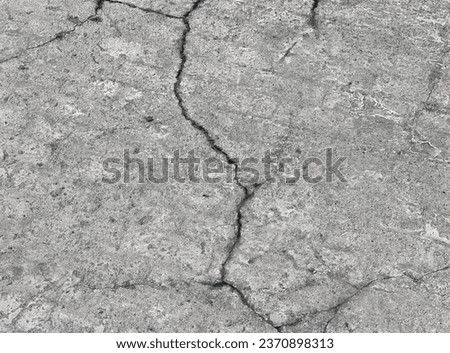 cracked concrete with a crack.