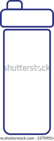 Plastic blue line bottle for water icon. Vector Plastic bottle for web and advertising isolated on transparent background. Water Bottle Icon vector image. Can be used for Summer and Holidays.