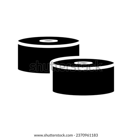 Asian rolls black icon isolated. Silhouette Vector graphics illustration. Traditional oriental food.