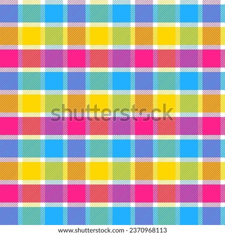 Flannel seamless pattern.Colorful plaid check tartan repeat pattern with twill weave.Vector illustration geometric texture background.
