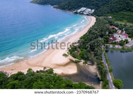 Beautiful seacoast view at open sea in summer season,Nature Environment and Travel background