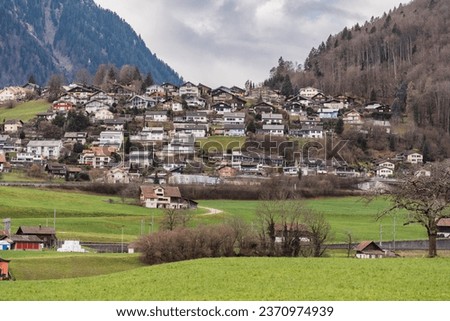 Picturesque Swiss town at the foot of Alps, Spiez