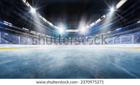  Hockey ice rink sport arena empty field - stadium Royalty-Free Stock Photo #2370975271