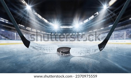  Ice hockey players on the grand ice arena - copy spce