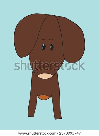 Outline illustration vector image of a dog.
Hand drawn artwork of a dog. 
Simple cute original logo.
Hand drawn vector illustration for posters, cards, t-shirts.