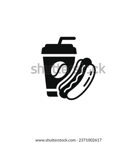 Hot dog and drink icon. Fast food icon isolated on white background
