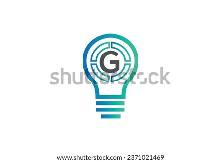 Initial letter G logo with bulb