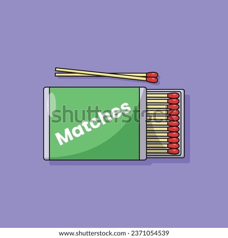 Matches Vector Icon Illustration with Outline for Design Element, Clip Art, Web, Landing page, Sticker, Banner. Flat Cartoon Style