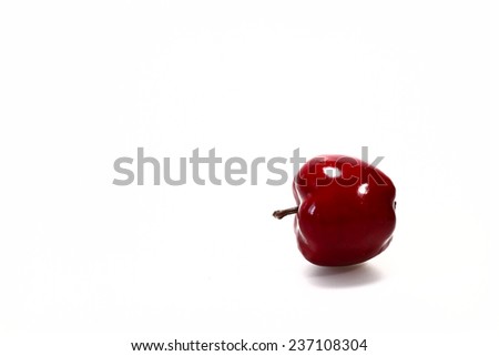 Apple miniatures and isolated background.