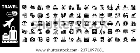 Travel icons. Tourism simple icon collection. vector illustration.