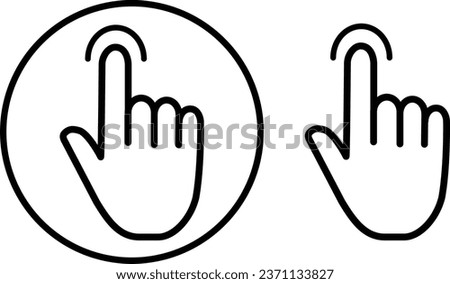 The finger tap icon.For applications and websites. Vector icon.High-quality sign and symbol on a white background. Vector icon with outline for infographics, web design and application development.