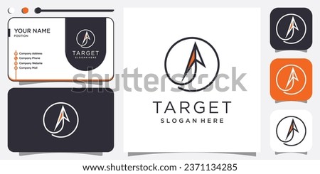 Target logo design element vector with creative arrow concept