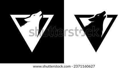 vector black and white wolf logo
