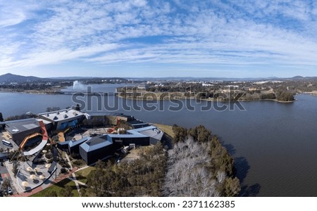 Aerial view over Canberra, Australia