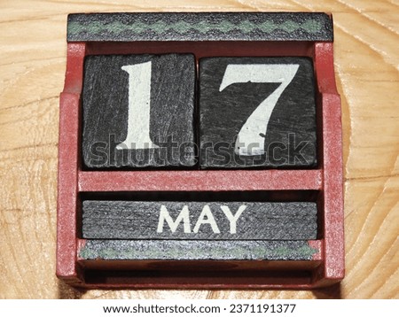Today's date calendar red and black cubes May 17 - International Day Against Homophobia Transphobia and Biphobia Royalty-Free Stock Photo #2371191377