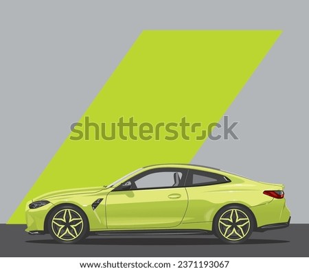 Lime Yellow Sport Car in the Garage