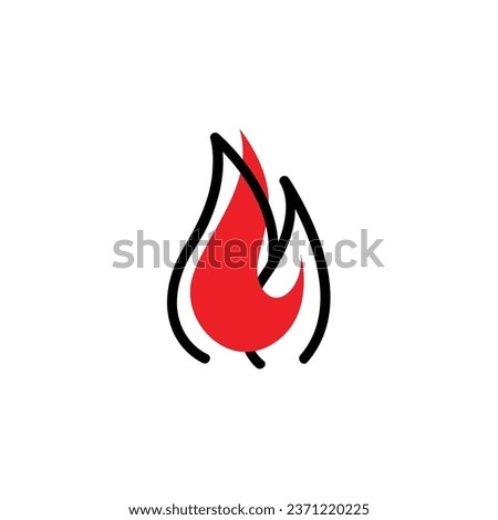 combination of fire lines and burning flames logo vector