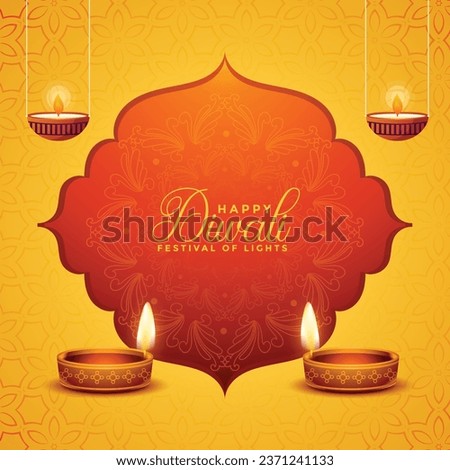 Indian style Happy Diwali wishes card background design Royalty-Free Stock Photo #2371241133