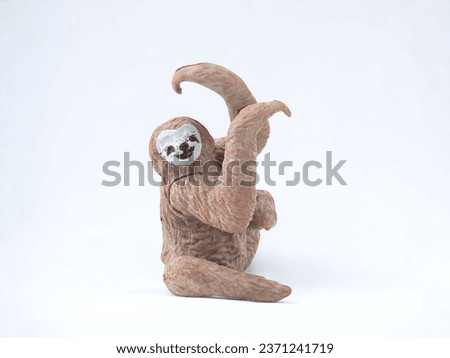 miniature animal sloth on white background