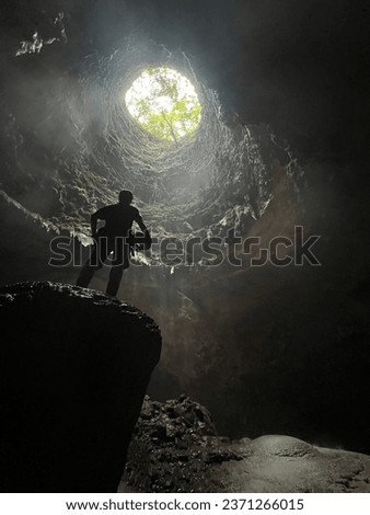 Goa Jomblang (Jomblang Cave), Yogyakarta, Indonesia.  stunning underground cave system and unique geological formation