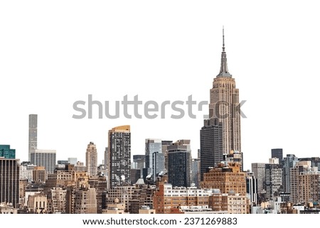 New York City Empire State Buildings isolated on white background Royalty-Free Stock Photo #2371269883