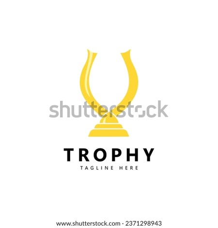 Golden Champion Trophy. Champions trophy for winner award logo design inspiration 