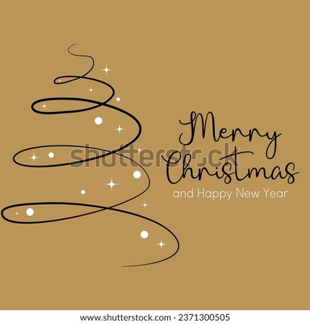 Merry Christmas with snowflakes and christmas tree on Background. Christmas card. Christmas greetings card vector.