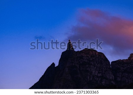 Mountains range landscape in Mauritius Island, sunrise, sunset and dawn