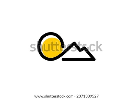 sun mountain logo design vector illustration	
