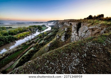 River Jarama from the Cliffs of Titulcia. Madrid. Spain.