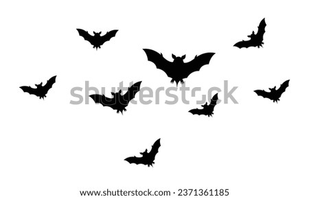 flock of bats isolated on white background