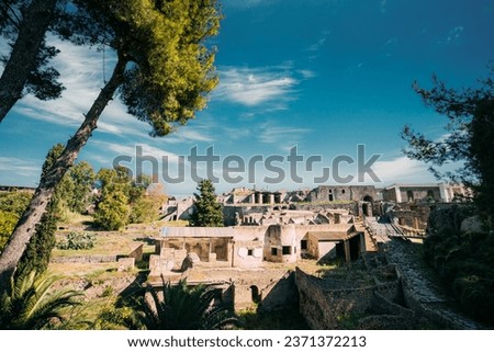 Pompeii, Italy. View Of Pompeii Archaeological Park In Sunny Day. Royalty-Free Stock Photo #2371372213