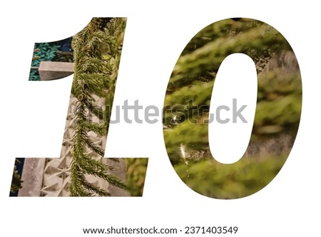 number 10 with a picture of leaves 