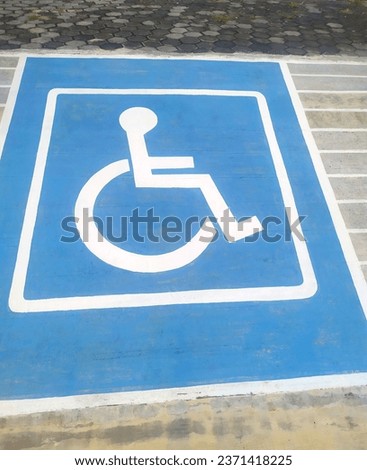 Road symbol for disabled people..Disabled Or handicapped person public sign.