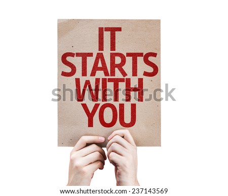 It Starts With You card isolated on white background